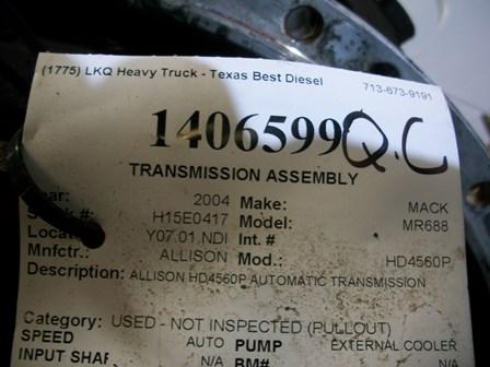 ALLISON HD4560P Transmission Assembly