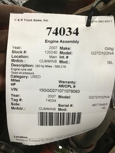 74034 74034 Engine Assembly