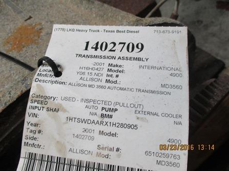 ALLISON MD3560 Transmission Assembly