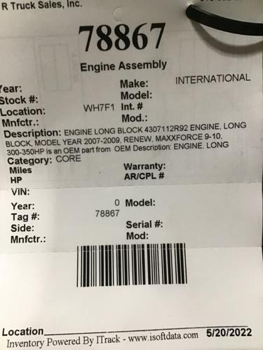 INTERNATIONAL MAXXFORCE 7 Engine Assembly