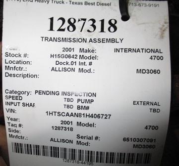 ALLISON MD3060 Transmission Assembly
