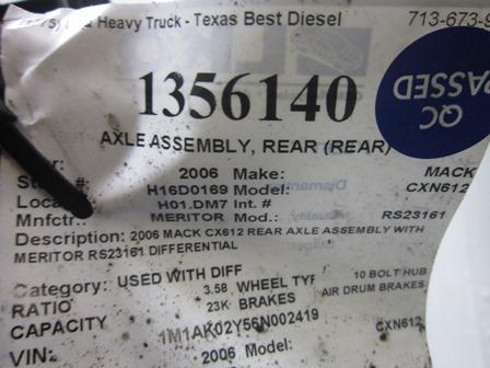 MERITOR-ROCKWELL RS23161 Axle Assembly, Rear (Rear)