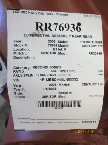 MERITOR RR20145 Differential Assembly Rear Rear