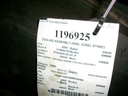 MACK MR688 COOLING ASSEMBLY (RAD, COND, ATAAC)