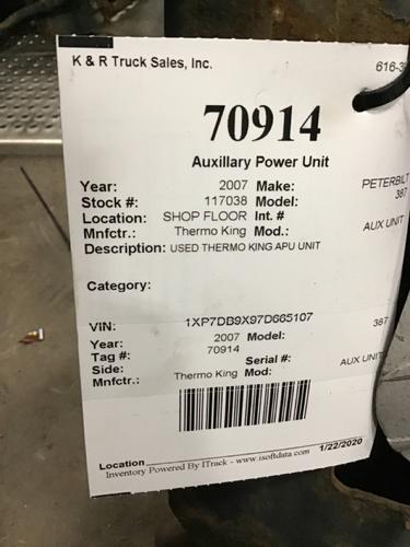 Thermo King AUX UNIT AUXILIARY POWER UNIT