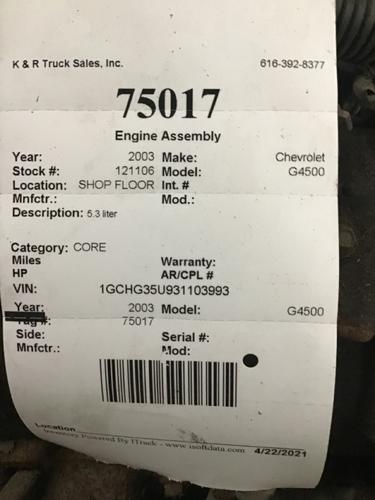 CHEVROLET  Engine Assembly